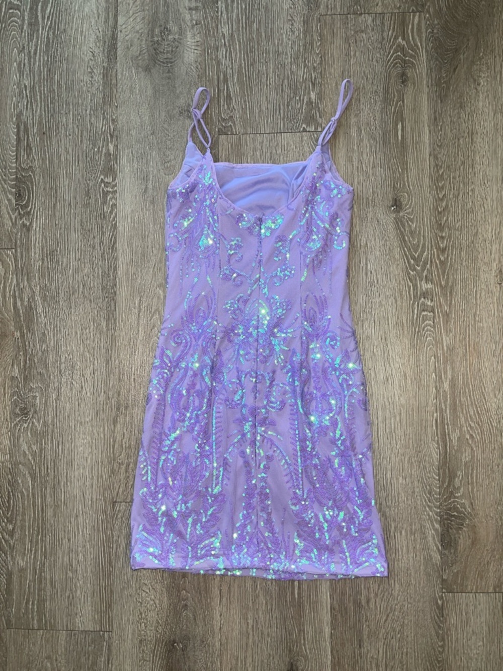 Jules & Cleo Lavender Sequin Dress short sparkly prom dance homecoming 4 purple - Picture 6 of 8